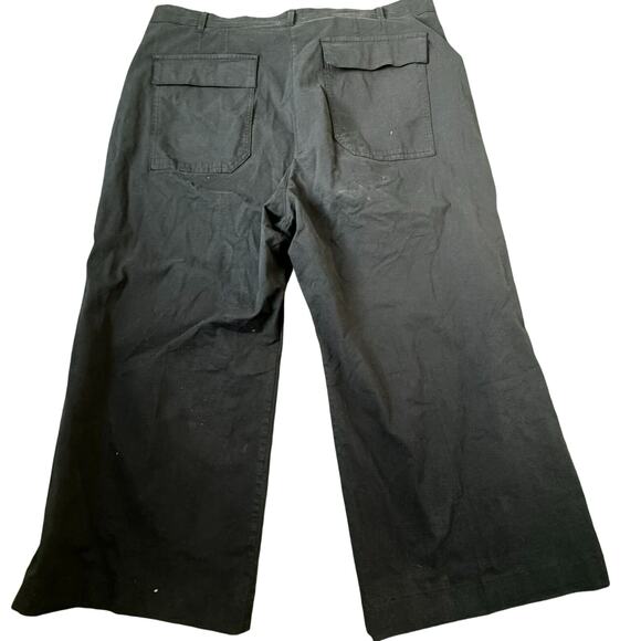 ANTHROPOLOGIE MAEVE Women's 22 Extra Wide Leg Black Jeans Oversized Pockets Boho - Picture 2 of 8